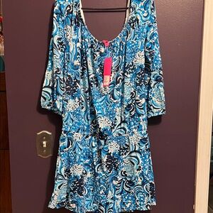 Lilly Pulitzer Vibrant Blue and Black Top